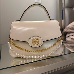 Tory Burch Cream small Robinson Spazzolato Bag